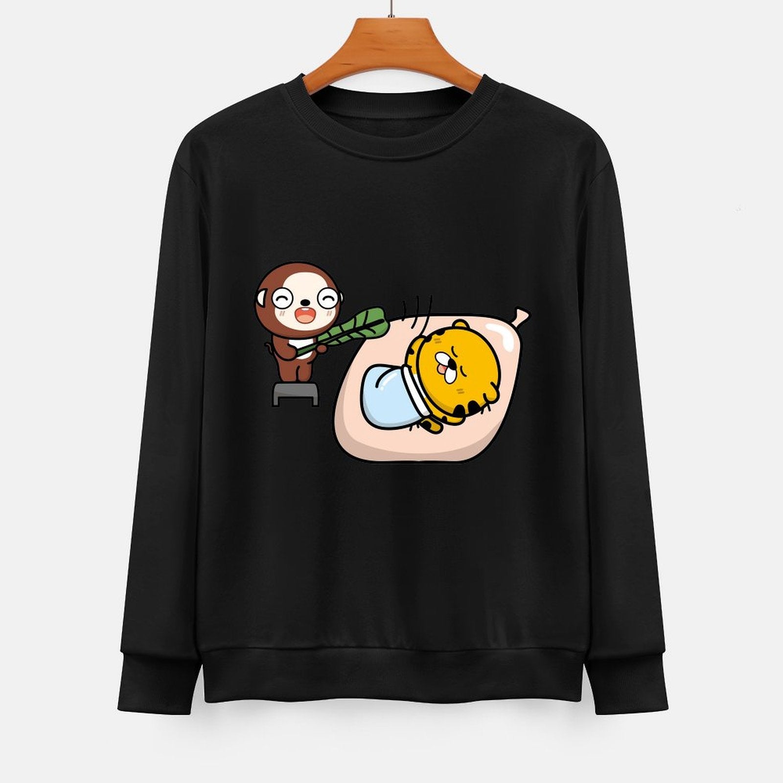 Front Patterned Long Sleeve TopComfortSeries Crew Neck